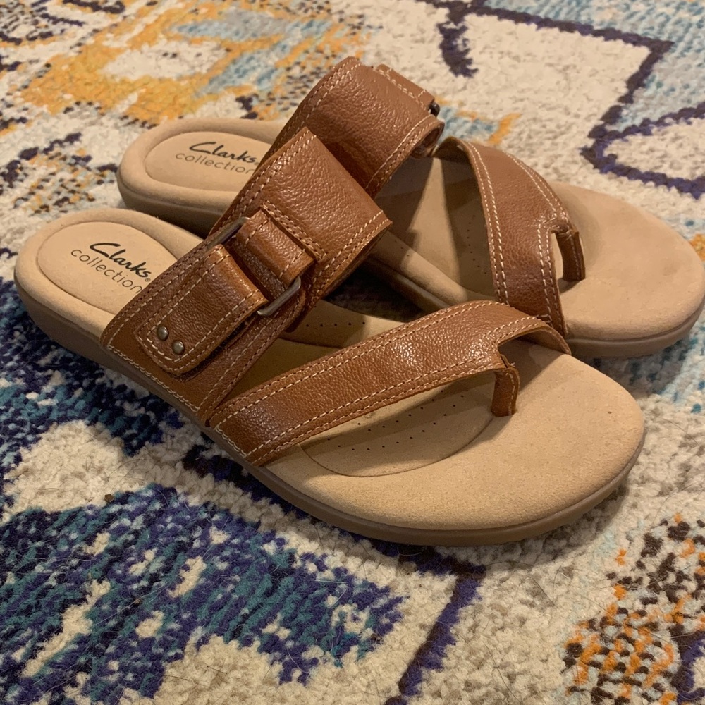 Clarks Tan Leather Sandals